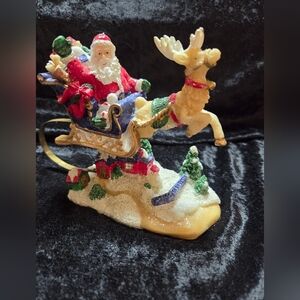 Holiday By Kirkland's Flying  Santa Sleigh with Reindeer Figurine